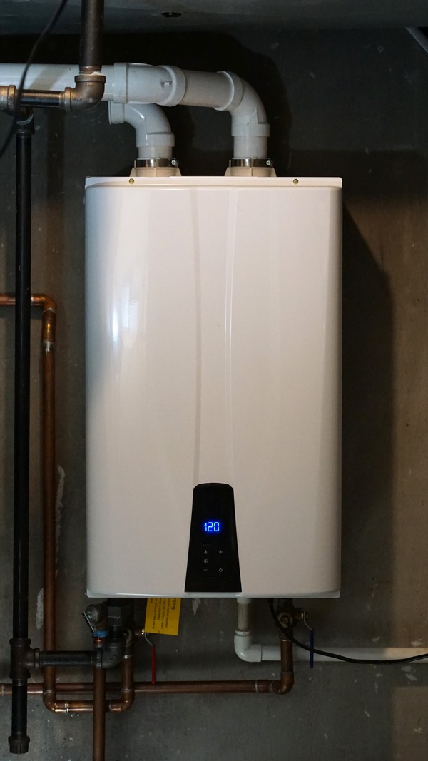 Tankless water heater installed by Comfort Zone